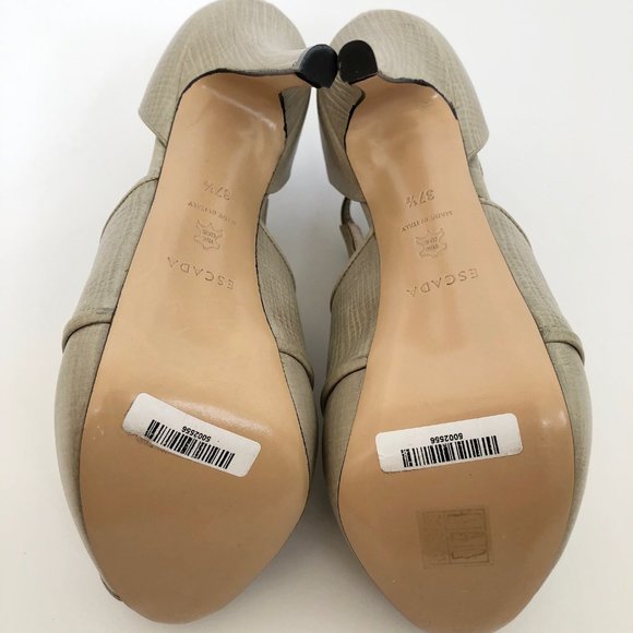 NWT Escada Peep Toe Leather Platform Heels, EU 37.5 - Picture 6 of 9